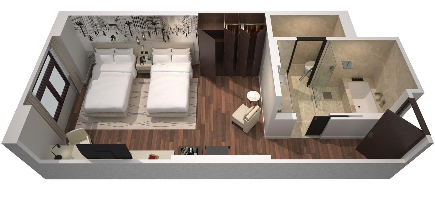 La Ville Hotel & Suites City Walk Dubai, Autograph Collection Kültér fotó 3D rendering of a hotel room
